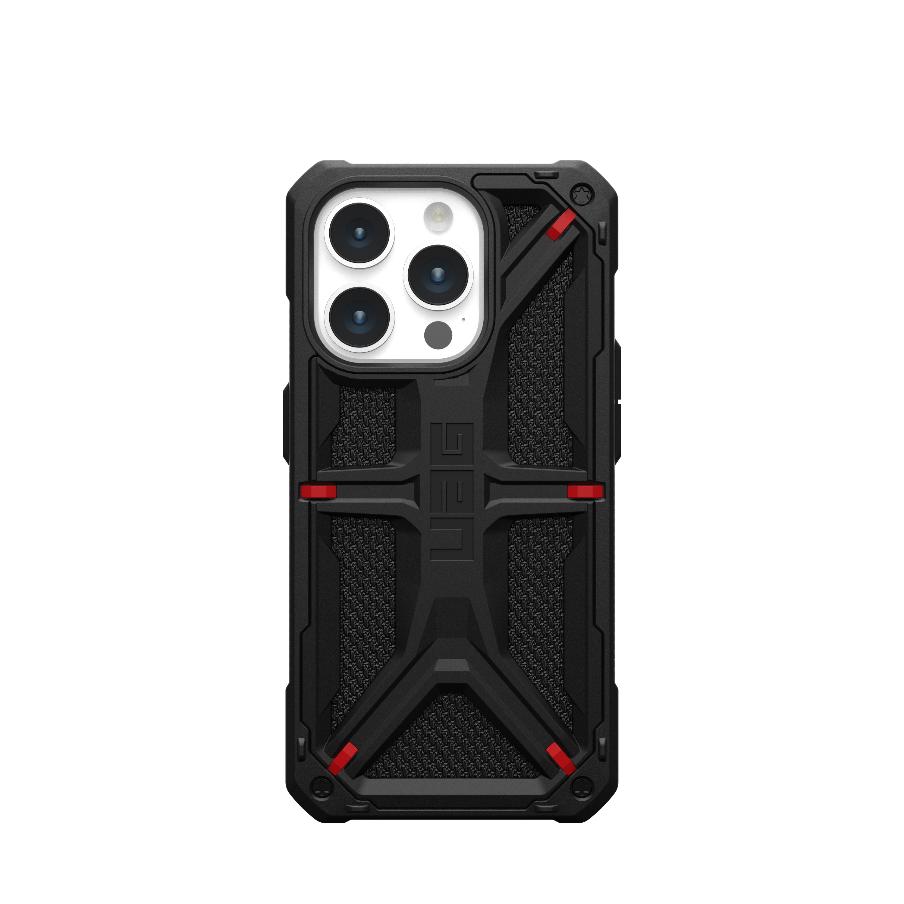 Front. UAG - Monarch Pro Series Case with Magsafe for Apple iPhone 15 Pro - Kevlar Black.