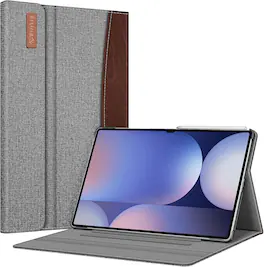 Fintie - Case for Samsung Galaxy Tab S10 Ultra/ S9 Ultra/ S8 Ultra 14.6", Multiple Viewing Angles Business Pocket Portfolio Cover - Gray/Brown