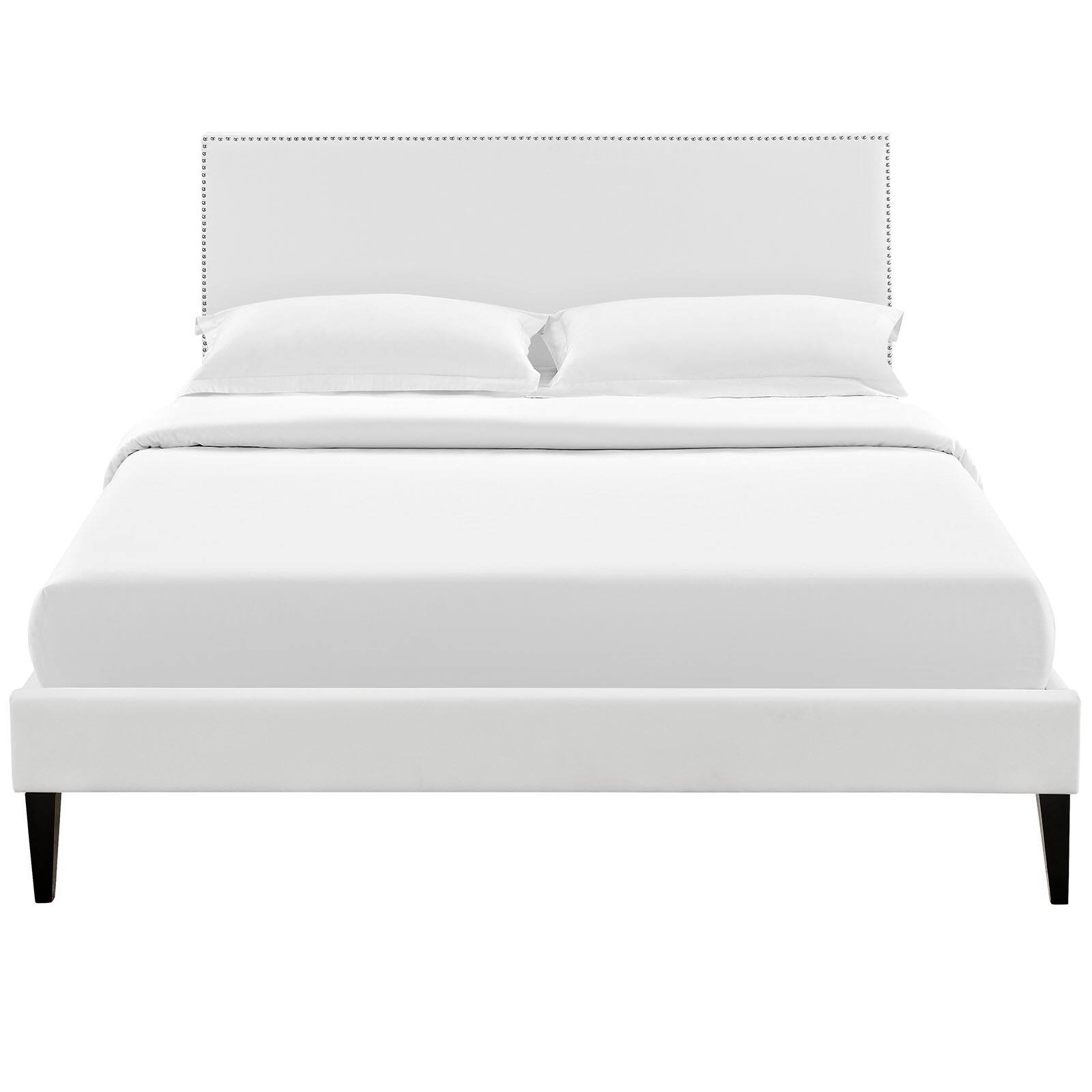 Back. Modway - Reign Performance Velvet Twin Platform Bed Frame - Blue.