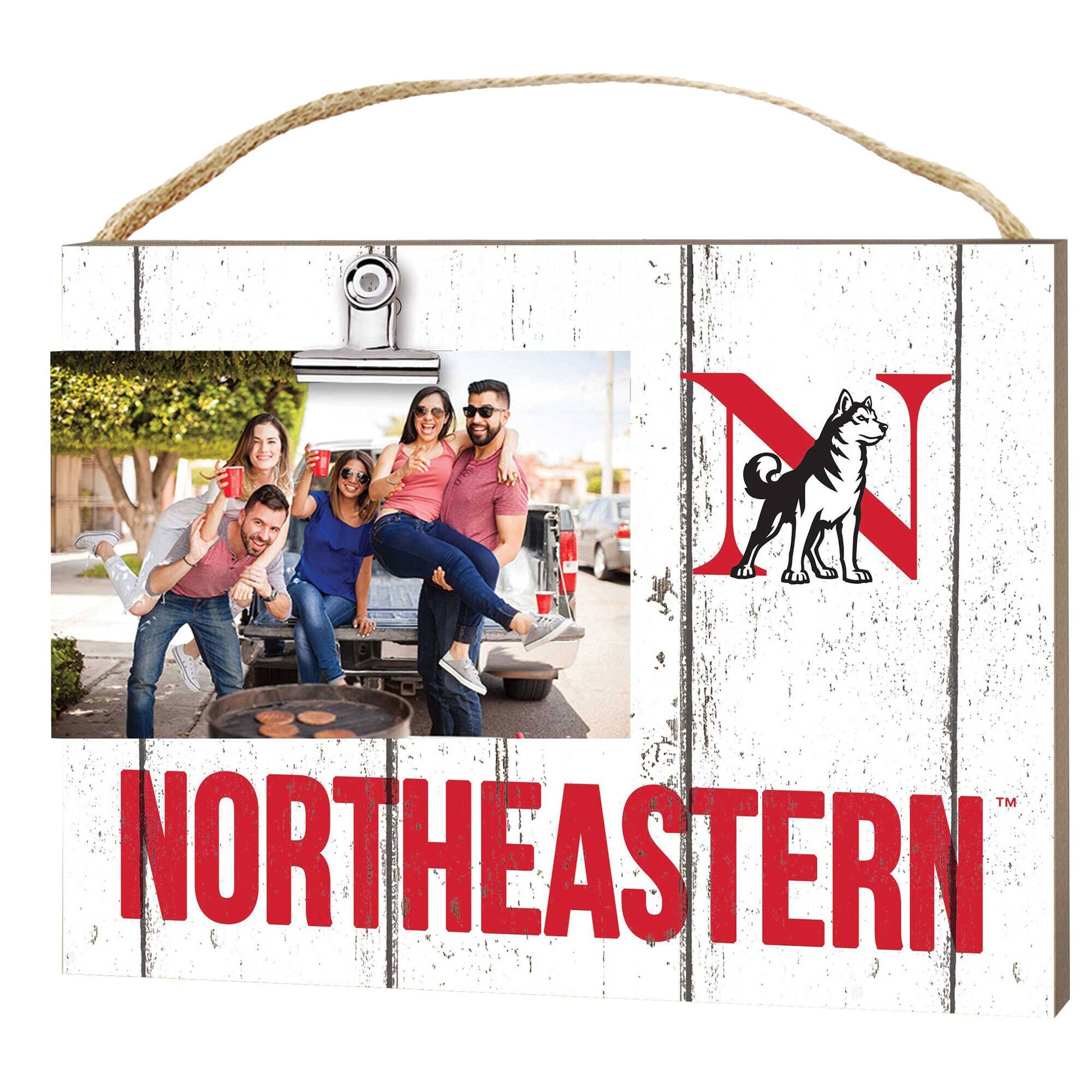 Jardine - Northeastern Huskies 8" x 10" Weathered Clip It Frame - White