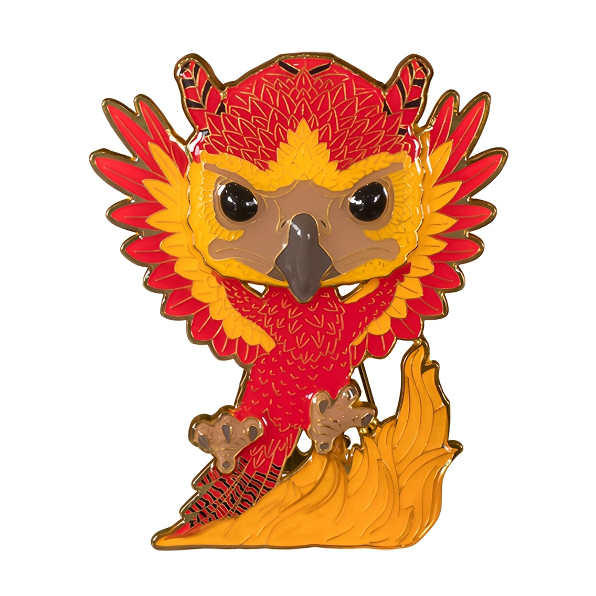 Alt View 10. Funko - Harry Potter Funko POP Pin Large Enamel Pin | Fawkes - Red.