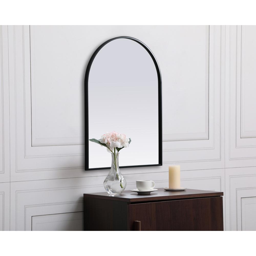 Alt View 4. Elegant Decor - Metal Frame Arch Mirror 22x30 Inch in Black - Black.