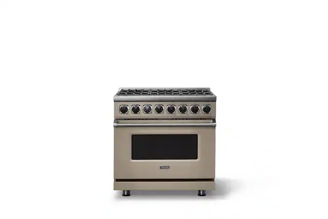 Front. Viking - 36 in. Wide 6 Burner Dual Fuel Sealed Burner Range - Nantucket.