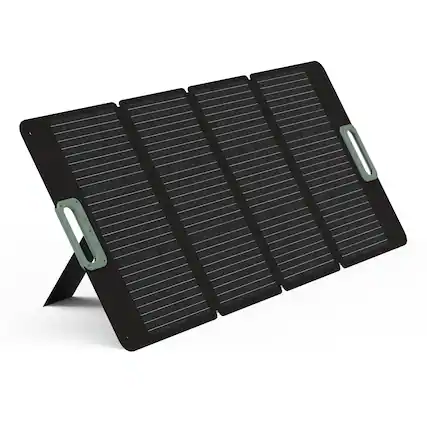 Front. PERUN - 200W Portable Foldable Solar Panel - Black.