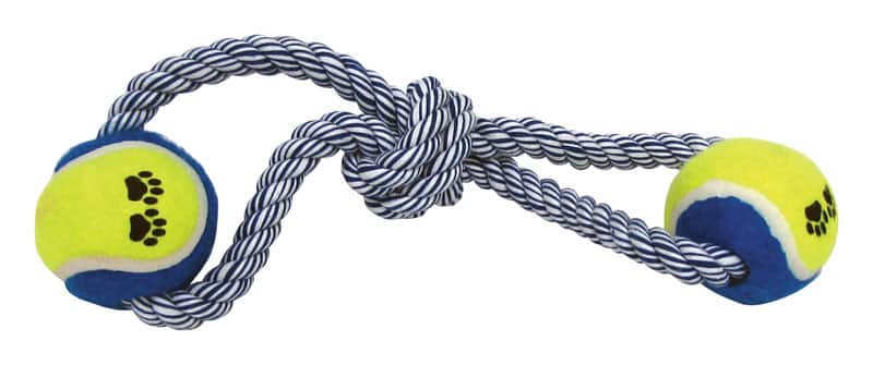 BOSS PET - Digger's Rubber Rope and Tug Dog Figure Tennis Ball Tug Toys Large 1 pk - Multicolored