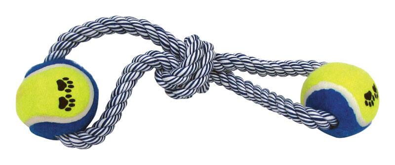 Front. BOSS PET - Boss Pet Digger's Multicolored Rubber Rope and Tug Dog Figure Tennis Ball Tug Toys Large 1 pk - Multicolored.