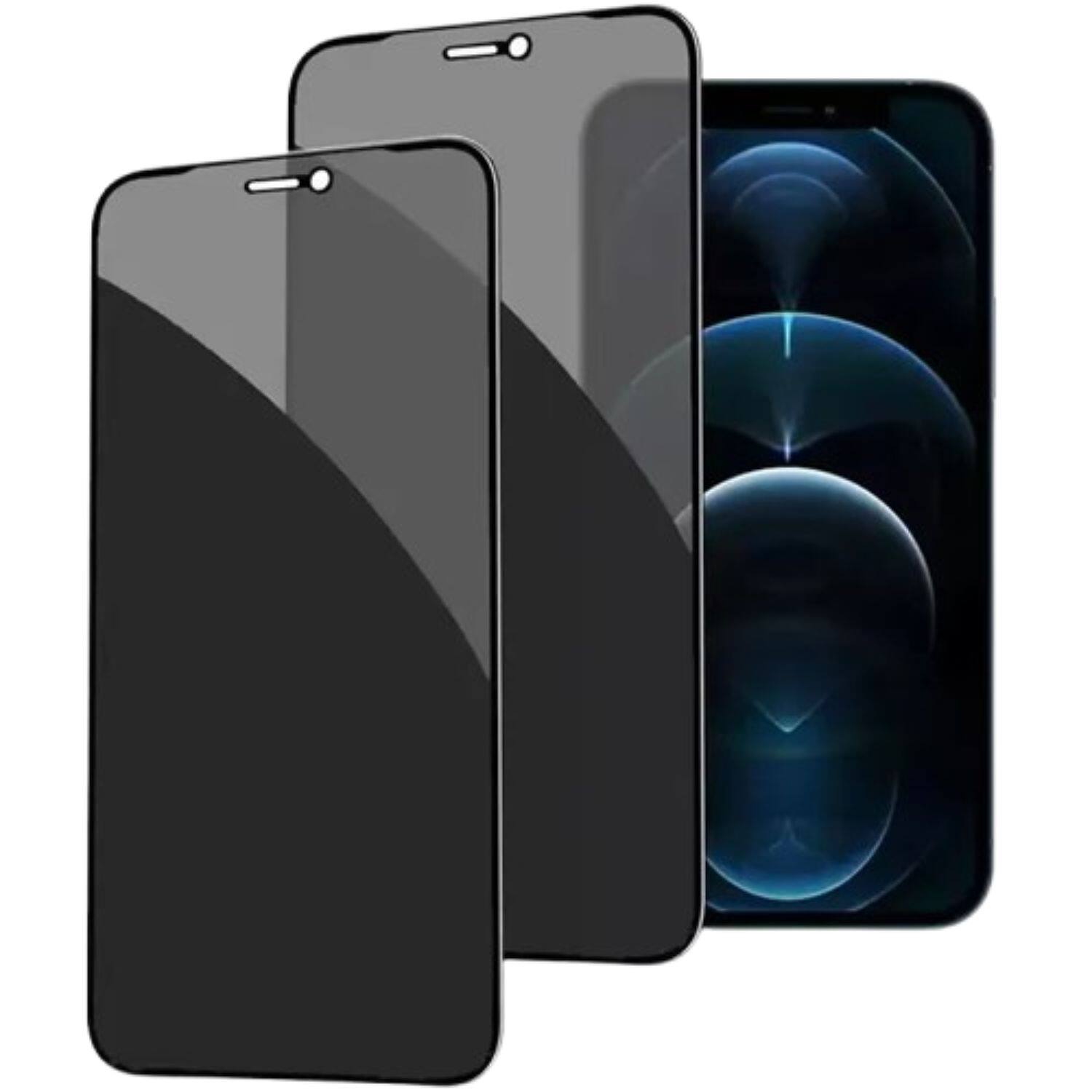 Front. Home Collection - 2x Privacy Tempered Glass Screen Protector for iPhone 17– Anti-Spy, 9H Hardness, HD Clarity - Clear with Black Privacy Tint.