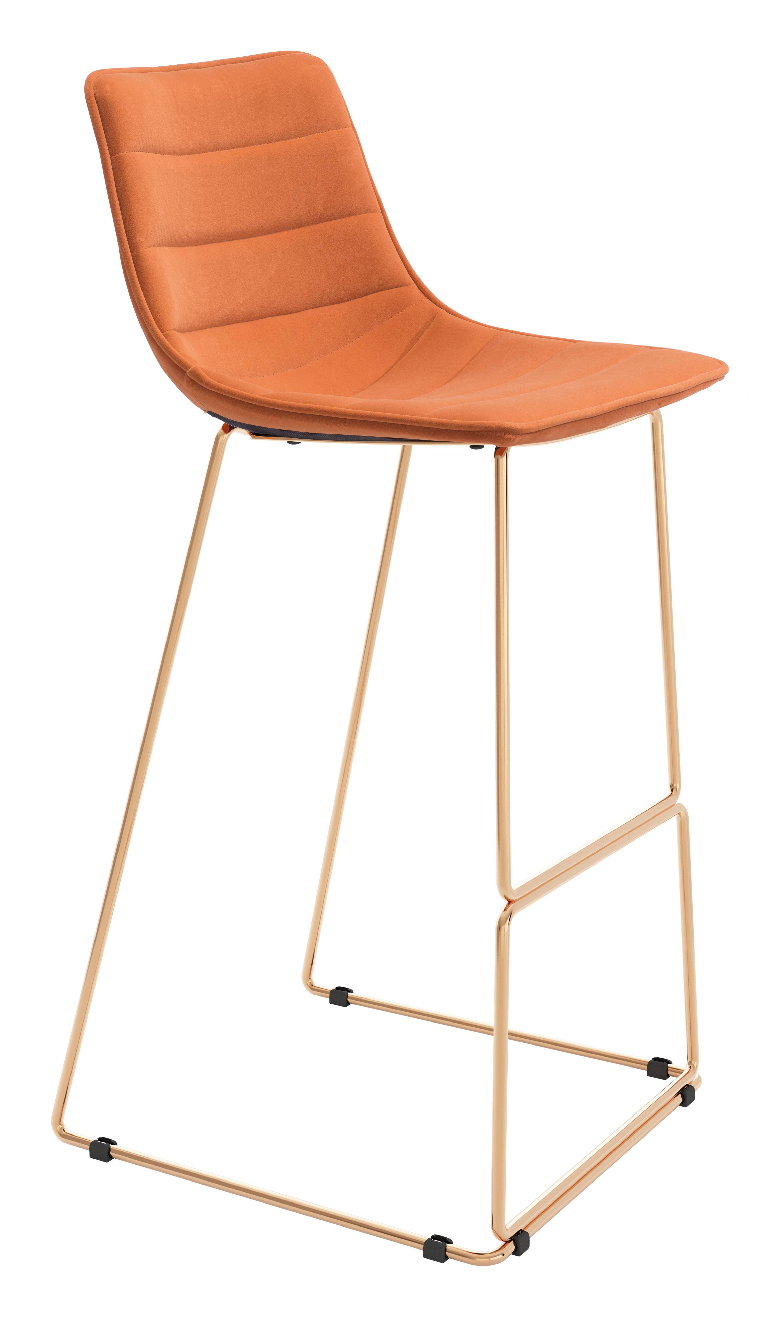 Hivvago - Adele Barstool (Set of 2) - Orange & Gold