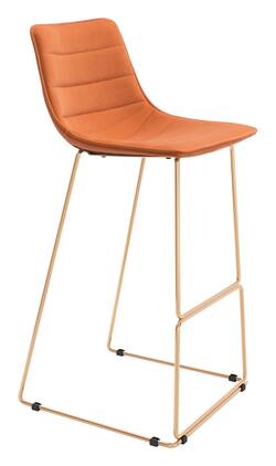 Hivvago - Adele Barstool (Set of 2) - Orange & Gold