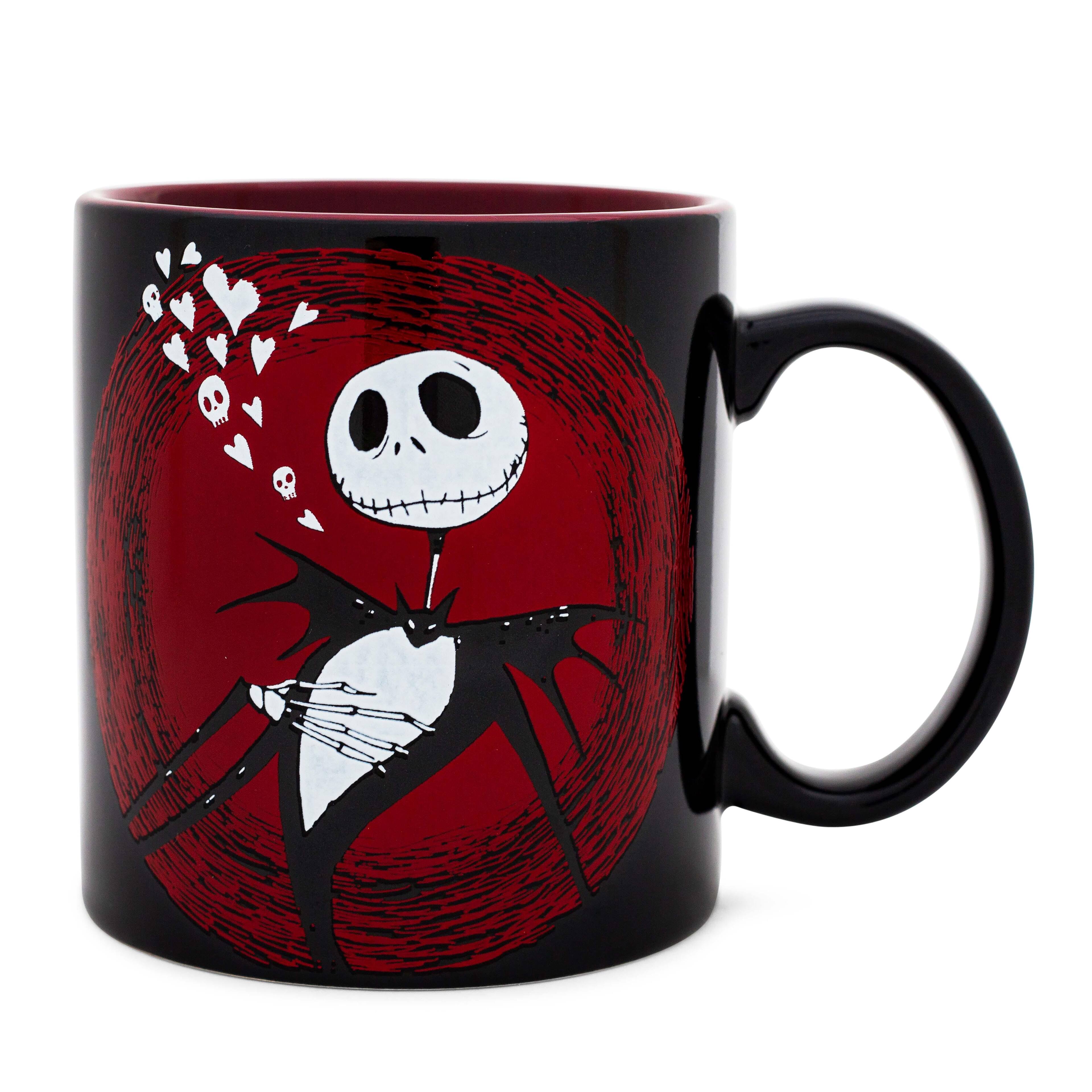 Alt View 1. Disney - Disney The Nightmare Before Christmas Jack Hearts Ceramic Mug | 20 Ounces - Black.