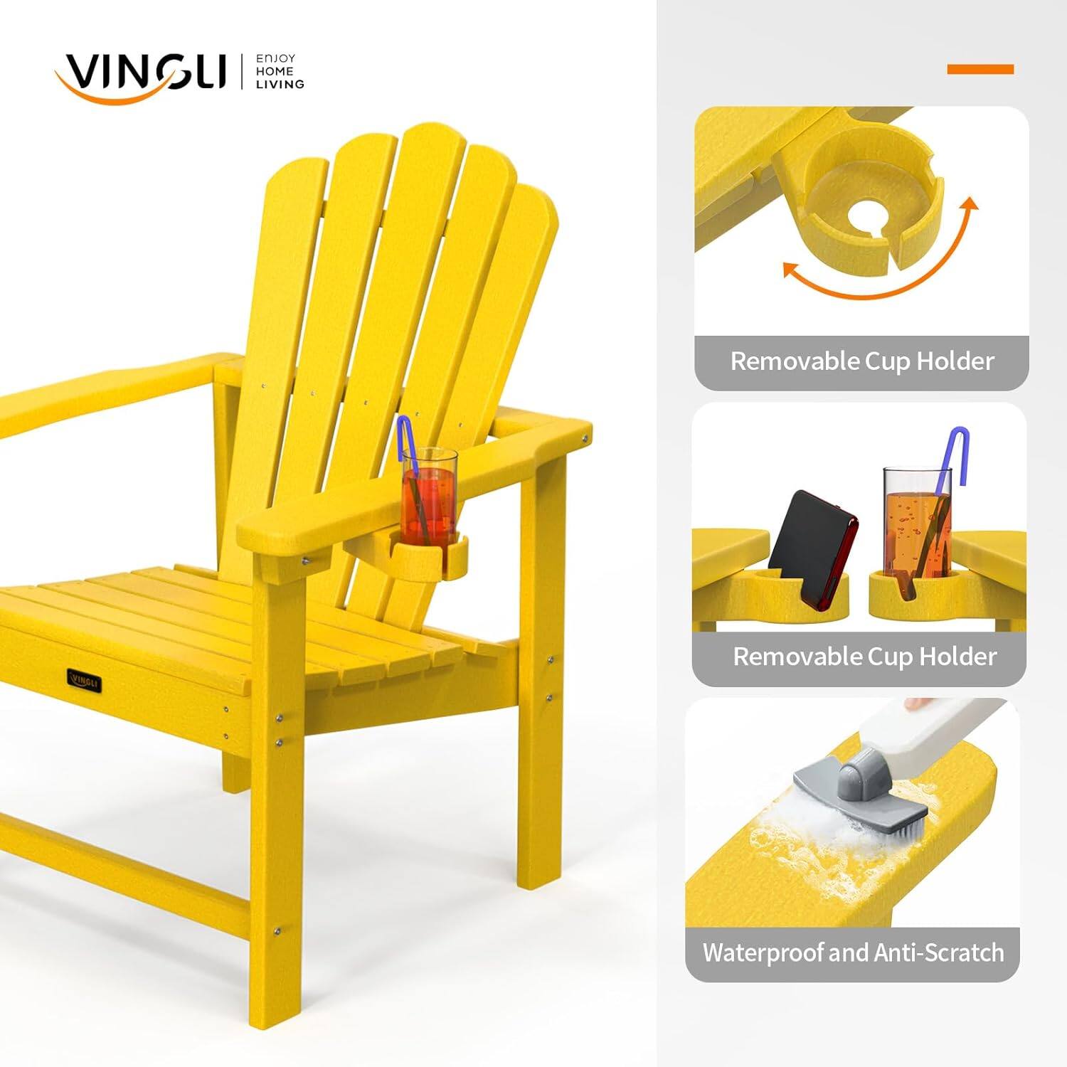 ENJOY VINGLI | HOME LIVING  
Removable Cup Holder  
Waterproof and Anti-Scratch