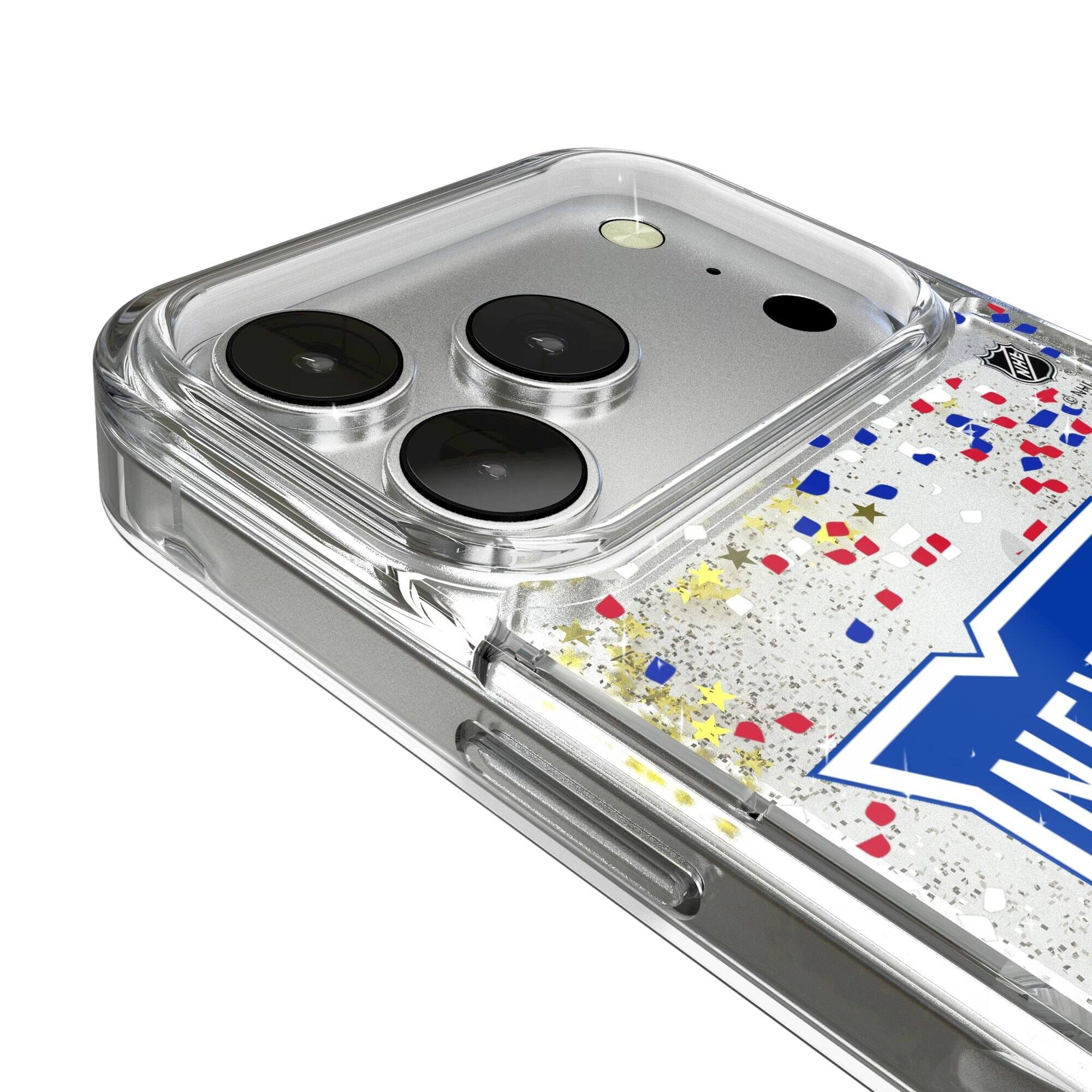 Alt View 2. Keyscaper - New York Rangers iPhone Confetti Glitter Case - 14 Pro - Multicolor.