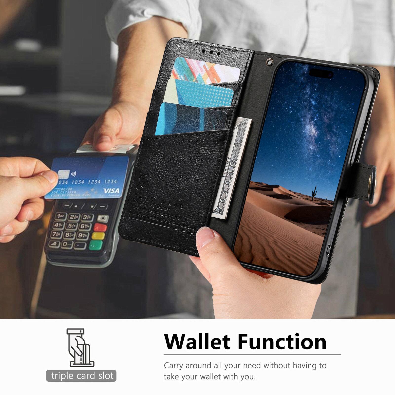 234 1234 1234 1234 00/00 CatiZEa VISA

Wallet Function
Carry around all your need without having to take your wallet with you.

Triple card slot