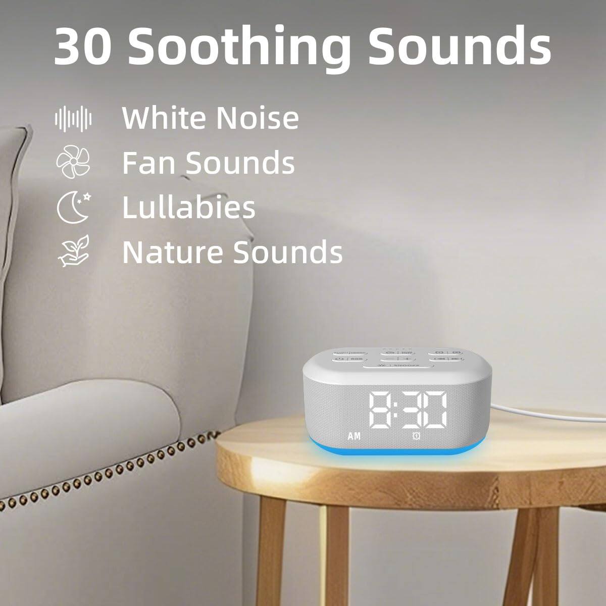 30 Soothing Sounds

- White Noise
- Fan Sounds
- Lullabies
- Nature Sounds

8:30 AM