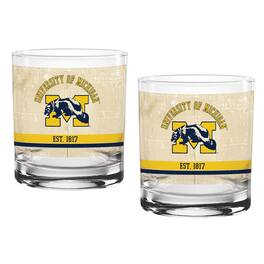 Indigo Falls - Michigan Wolverines Two-Pack 14oz. Tan Vintage Glass Set - Multicolor