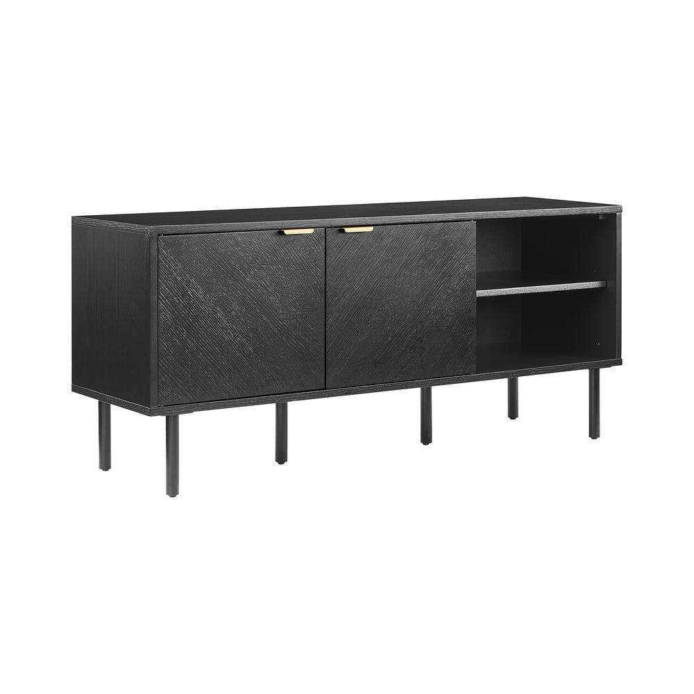 Alt View 4. Crosley Furniture - Brody Record Storage Sideboard - Black.