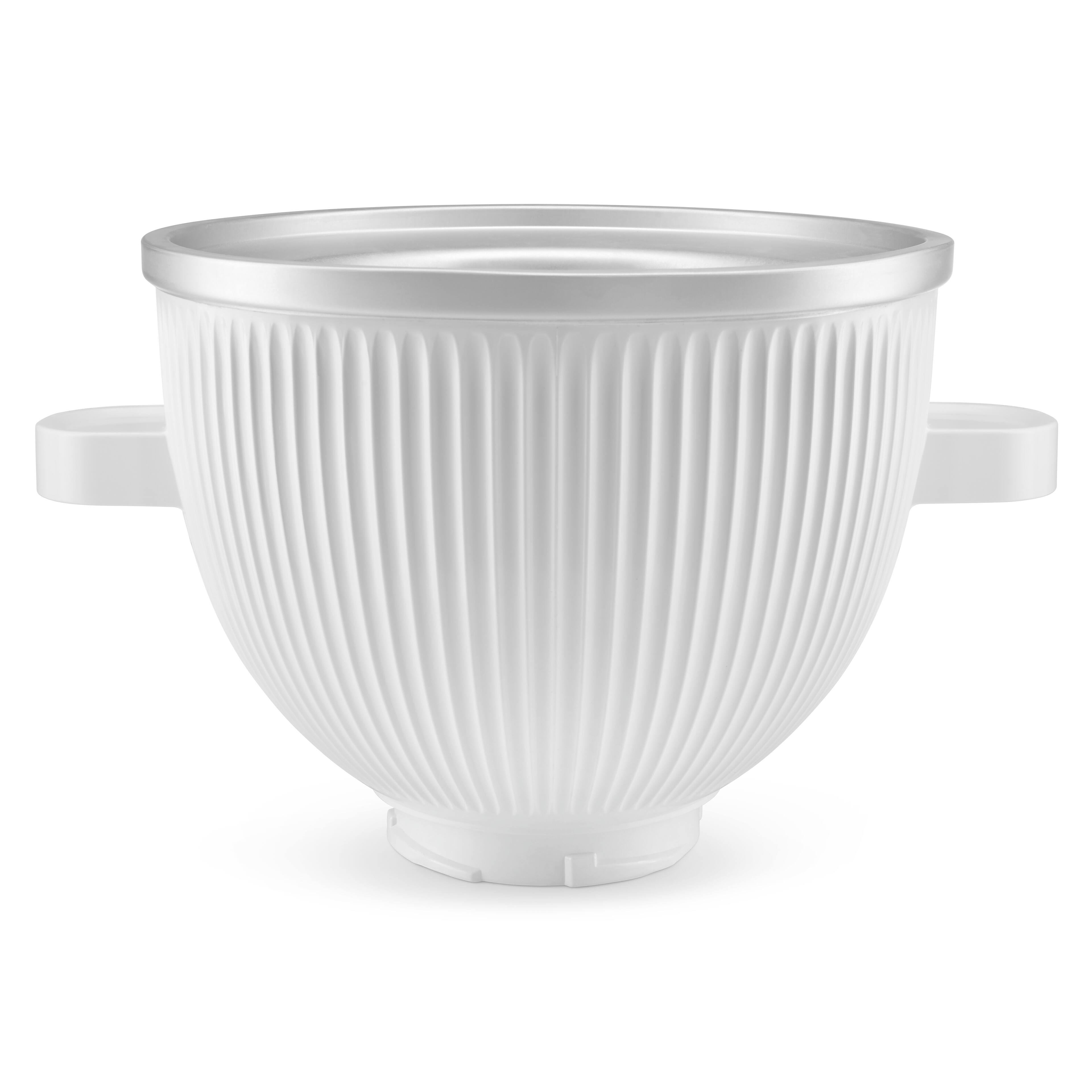 Angle. KitchenAid - Ice Cream Maker Attachment, KSMICM - White.