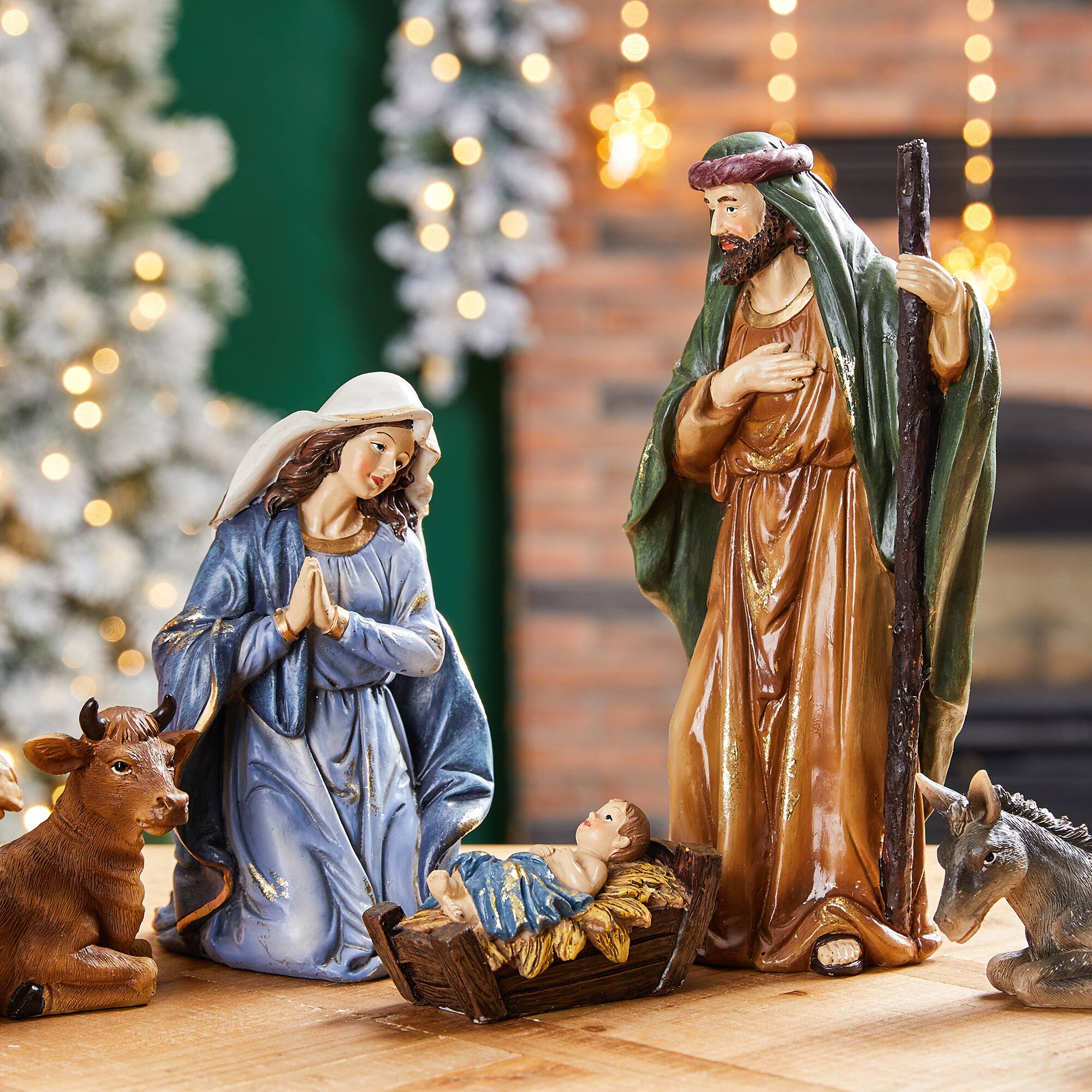 Alt View 3. Glitzhome - 12pcs Resin Nativity Figurine Set - Multi-Colored.