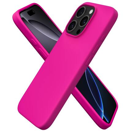 Front. Ornarto - ORNARTO Designed for iPhone 16 Pro Case 6.3", Liquid Silicone 3 Layers Full Covered Protective Cover-Berry Pink - Berry Pink.