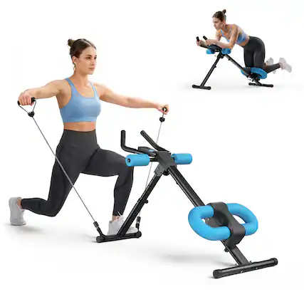Front. MERACH - MERACH New Adjustable Ab Trainer Foldable Machine for Abs Workout at Home Gym - Black.