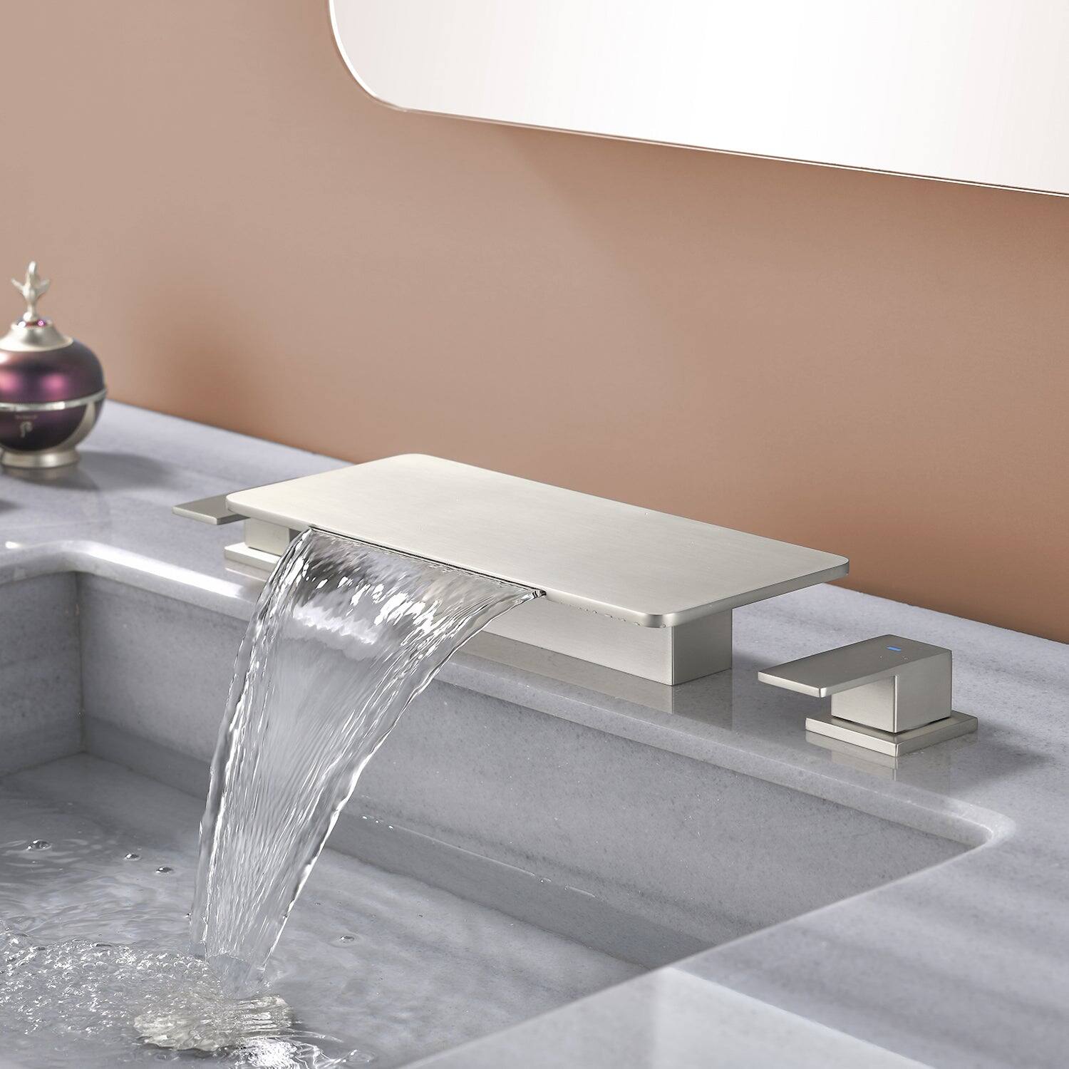Alt View 2. Boyel Living - Brushed Faucet SUS304 Waterfall Spout cUPC Quick Connect Temporary Shelf - Brushed Nickel.
