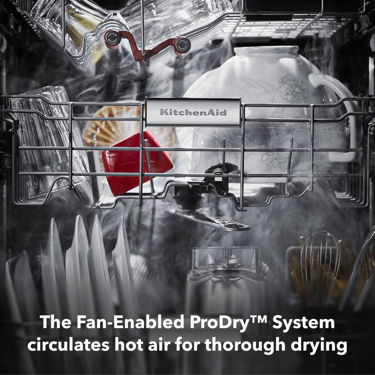 KitchenAid
The Fan-Enabled ProDry™ System circulates hot air for thorough drying
