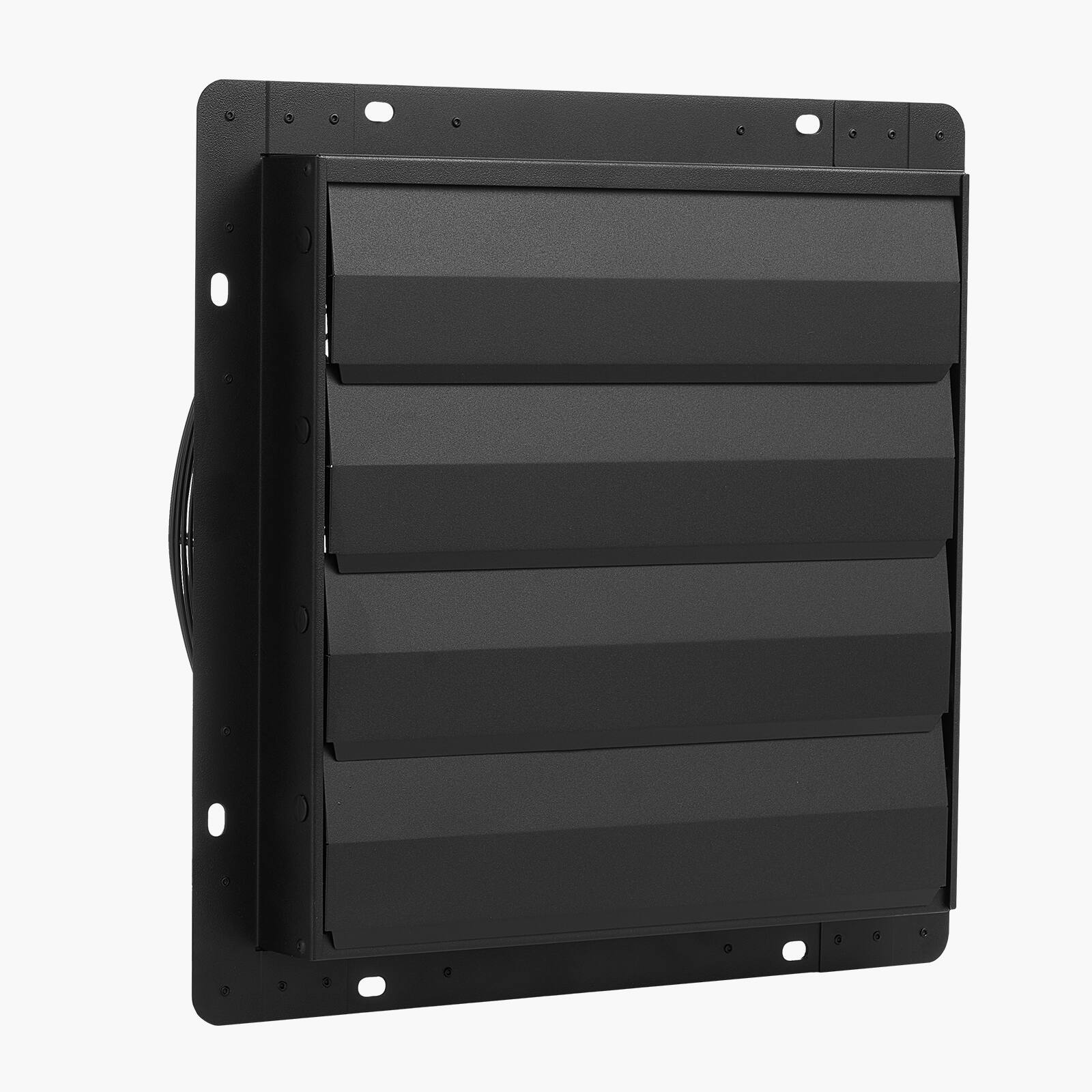 Alt View 5. VEVOR - 14 inch Shutter Exhaust Fan, Wall Mounted Attic Vent Fan with Smart Programming Variable Speed Temperature Control - Black.