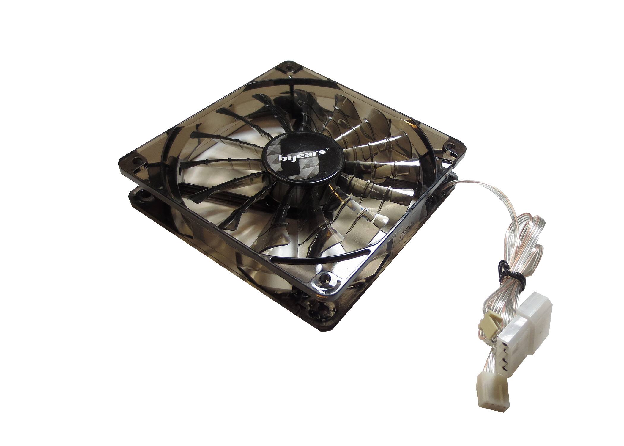 Angle. Bluegears - b-PWM 120mm Black, Speed range 500-2000 RPM, Airflow at 110 CFM, 2 ball bearing, 4 pins PWM fan - Translucent Black.