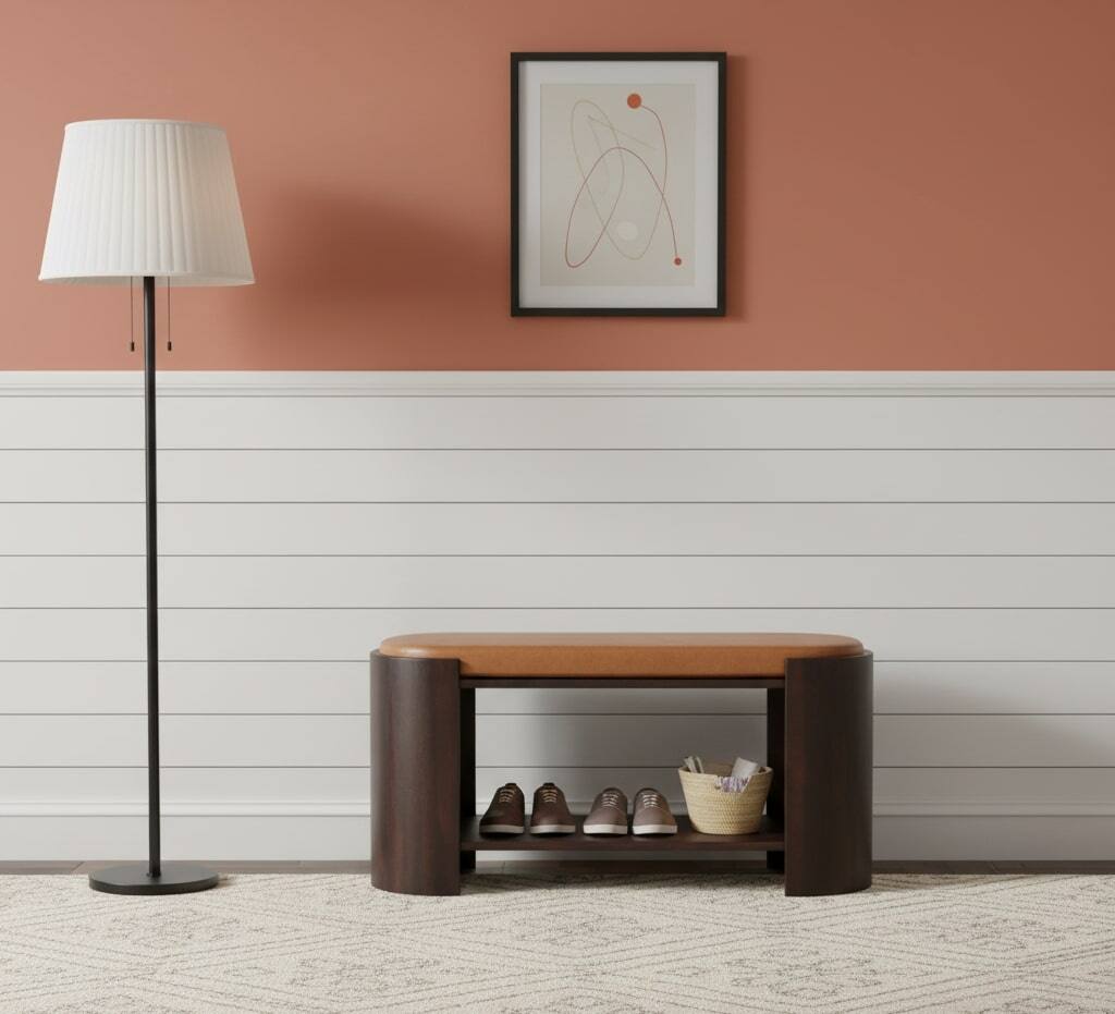 Alt View 5. Artisan Furniture - Artisan Furniture Solid Wood Arcus Shoe Bench - Brown.