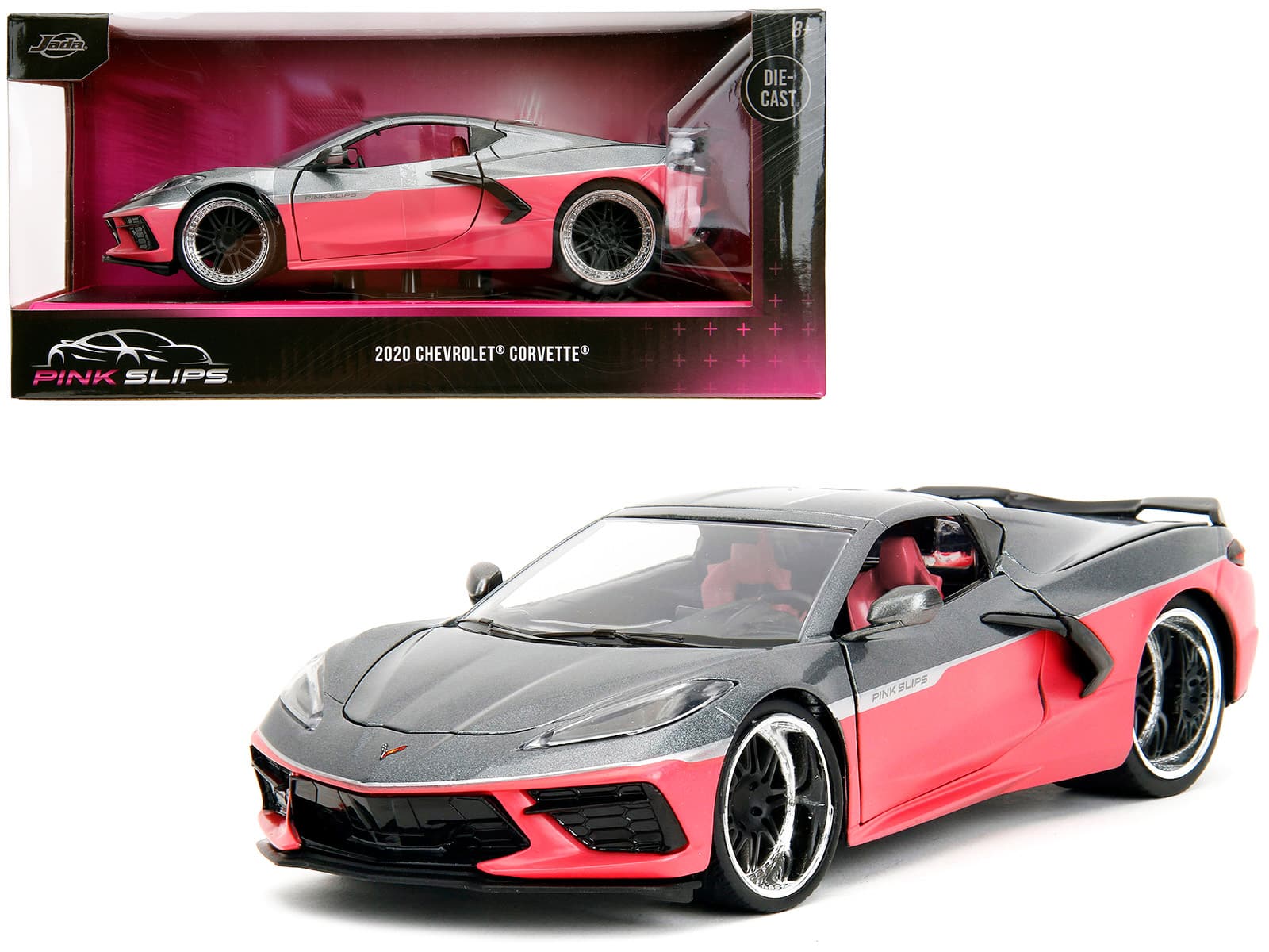 "2020 Chevrolet Corvette Gray Metallic and Pink ""Pink Slips"" Series 1/24 Diecast Model Car by Jada" price history on PriceWatchPro
