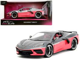 2020 Chevrolet Corvette "Pink Slips" Series 1/24 Diecast Model Car by Jada - Gray Metallic And Pink