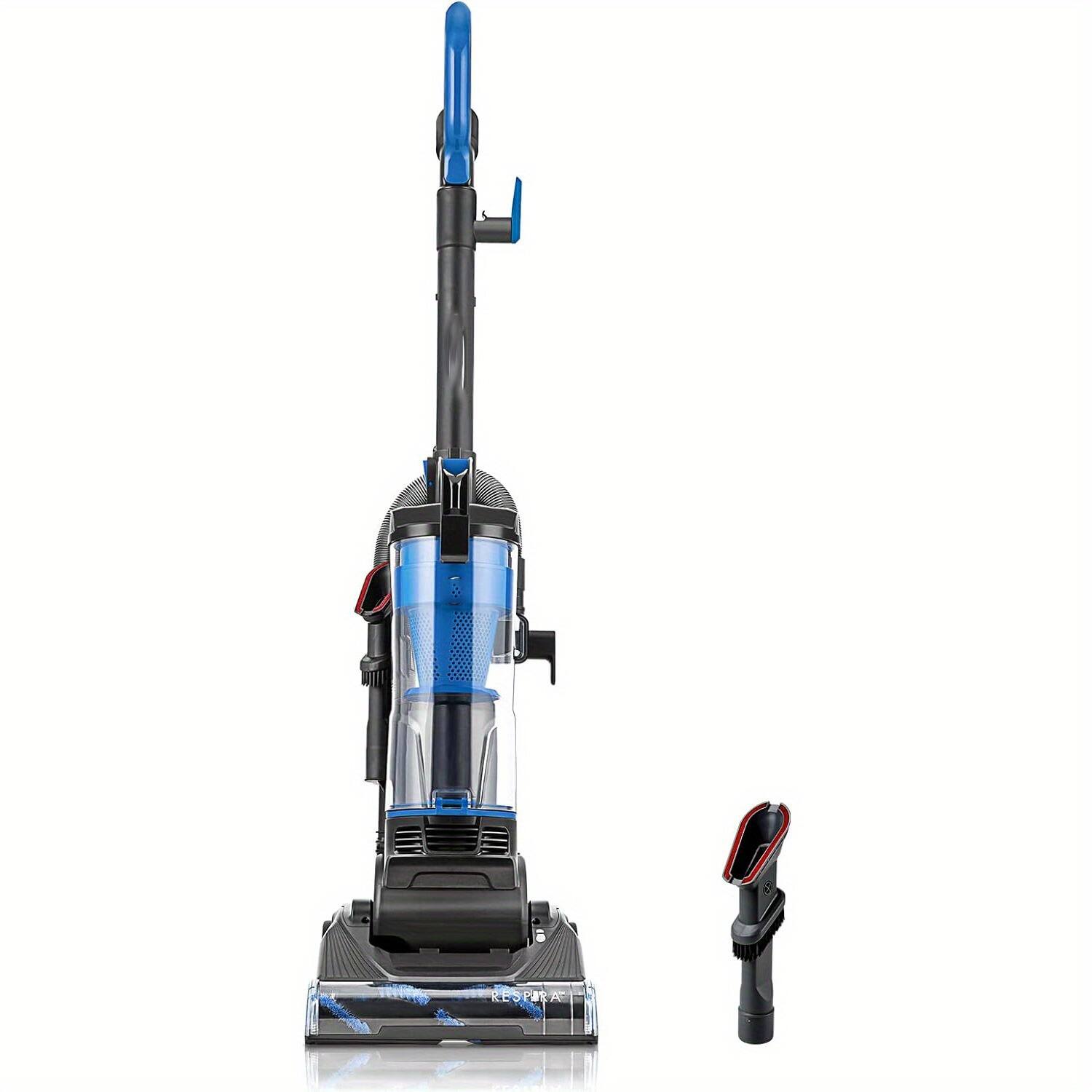 Front. GlowWise - Bagless Upright Vacuum Cleaner with Large Dust Cup Capacity, Efficient Cyclone Filtration System & 17ft Cord for Carpet. - Blue.