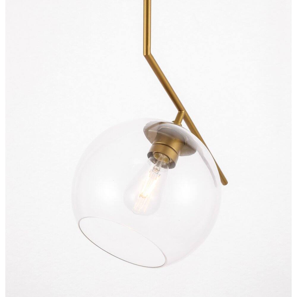 Back. Living District - Ryland 1 Light Brass And Clear Glass Pendant - Brass And Clear Glass.