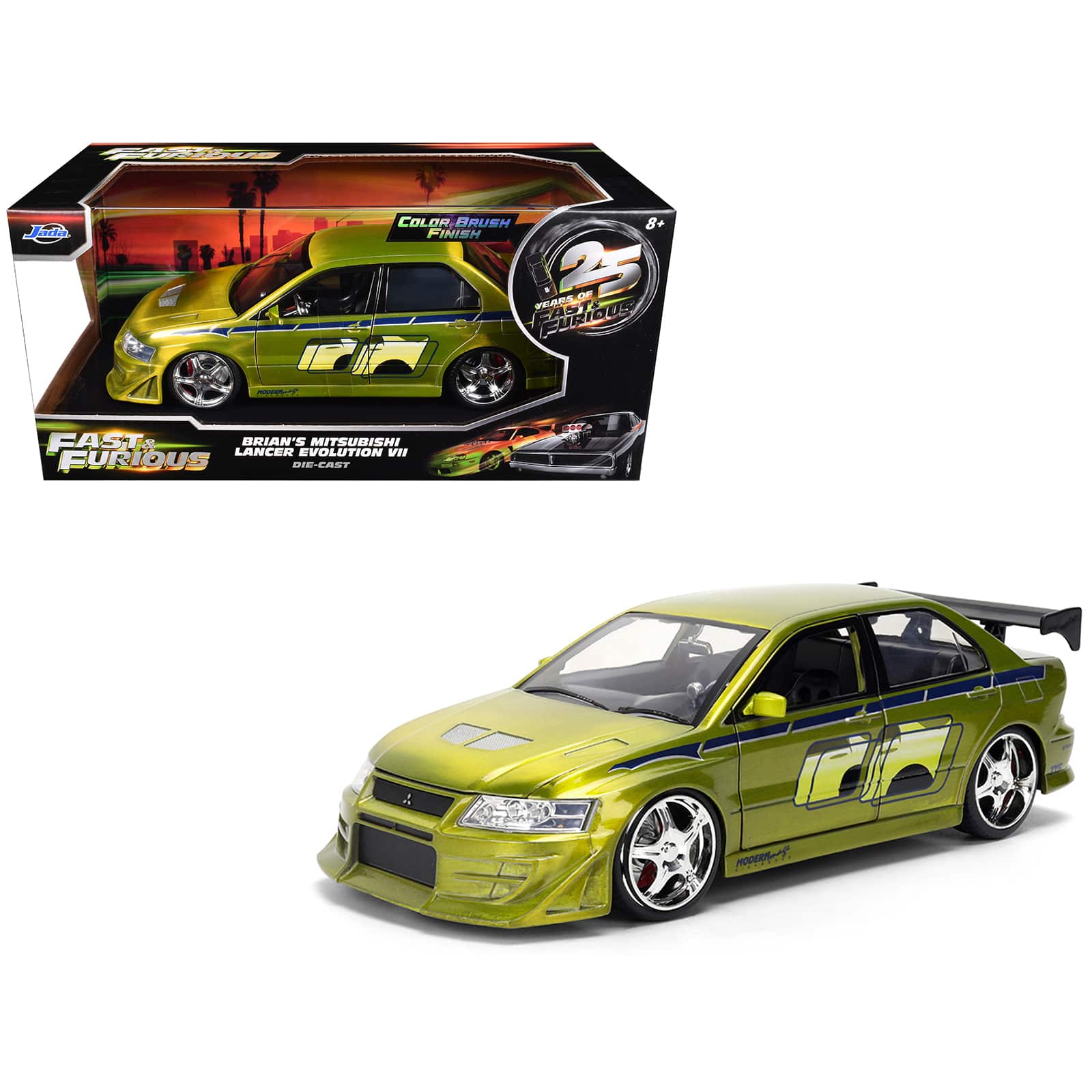 "Brian's Mitsubishi Lancer Evolution VII Green Color Brush Finish ""25 Years of Fast & Furious"" 1/24 Diecast Model by Jada" price history on PriceWatchPro