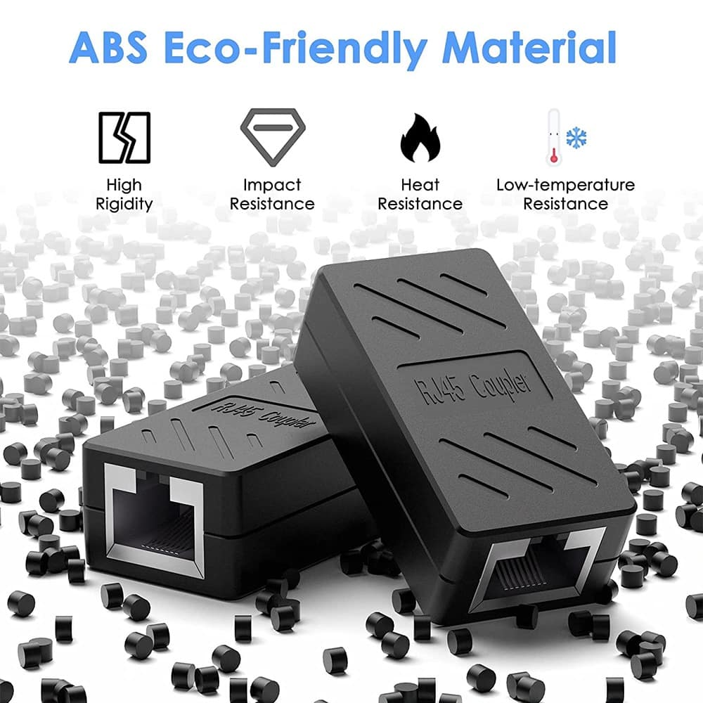 ACJPR - 10-Pack RJ45 Ethernet Coupler, Female to Female Network Cable Extender for Cat8/Cat7/Cat6/Cat5 Cables