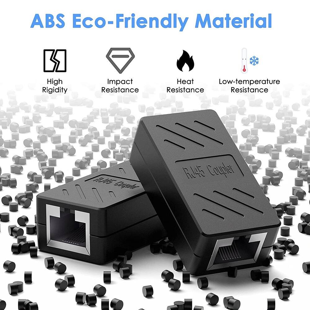 ABS Eco-Friendly Material
- High Rigidity
- Impact Resistance
- Heat Resistance
- Low-temperature Resistance
RJ45 Coupler