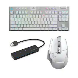 Logitech - G915 TKL Tenkeyless Lightspeed Wireless RGB Gaming Keyboard Bundle - Gray