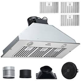 VEVOR - 12 inches - Convertible & Recirculating - Range Hood Insert - Silver