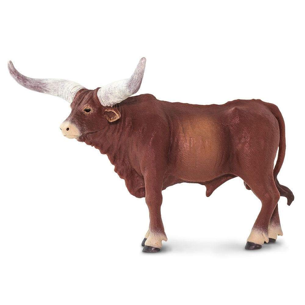 Angle. Safari Ltd. - Watusi Bull Toy Figurine.