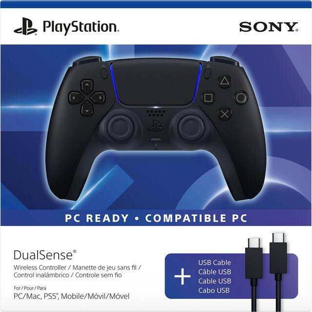 Sony Interactive Entertainment - DualSense Wireless Controller + USB Cable, PC Ready - Black