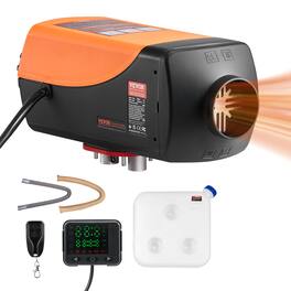 VEVOR - Diesel Air Heater, 8 kW DC12-24V, Fast Heating Diesel Parking Heater with Remote Control and Color Digital Display - Black;Orange