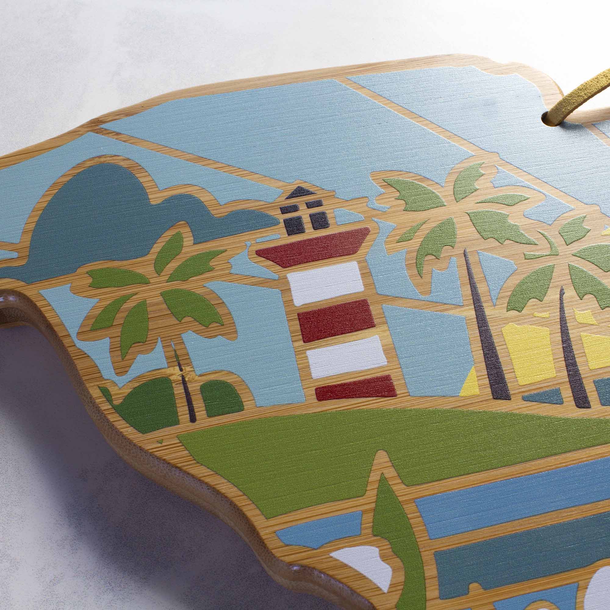 Alt View 1. Totally Bamboo - South Carolina Cutting Board with Artwork by Summer Stokes.