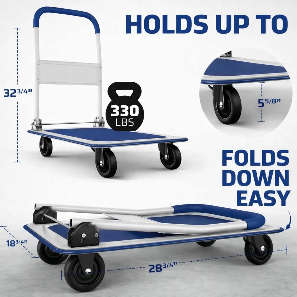 HOLDS UP TO 32 3/4" 330 LBS 5 5/8" FOLDS DOWN EASY 18 3/4" 28 3/4"