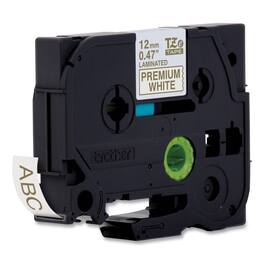 Brother - TZEPR234 0.47 in. x 26.2 ft. TZe Premium Laminated Tape - Gold on - White