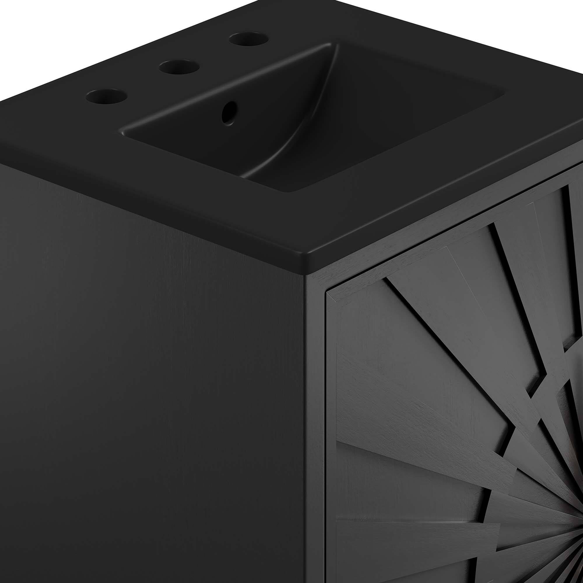 Alt View 7. Modway - Awaken Bathroom Vanity Basin Included by Modway - Black Black.