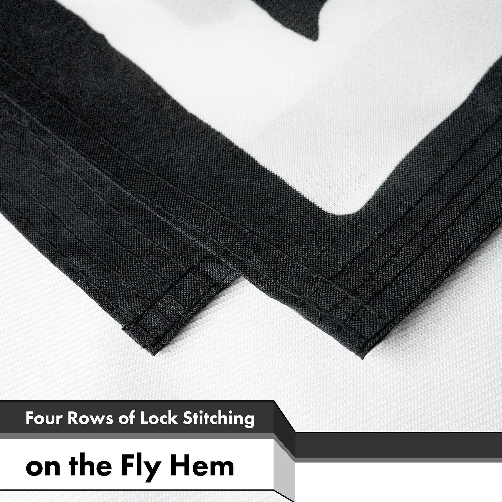 Four Rows of Lock Stitching on the Fly Hem
