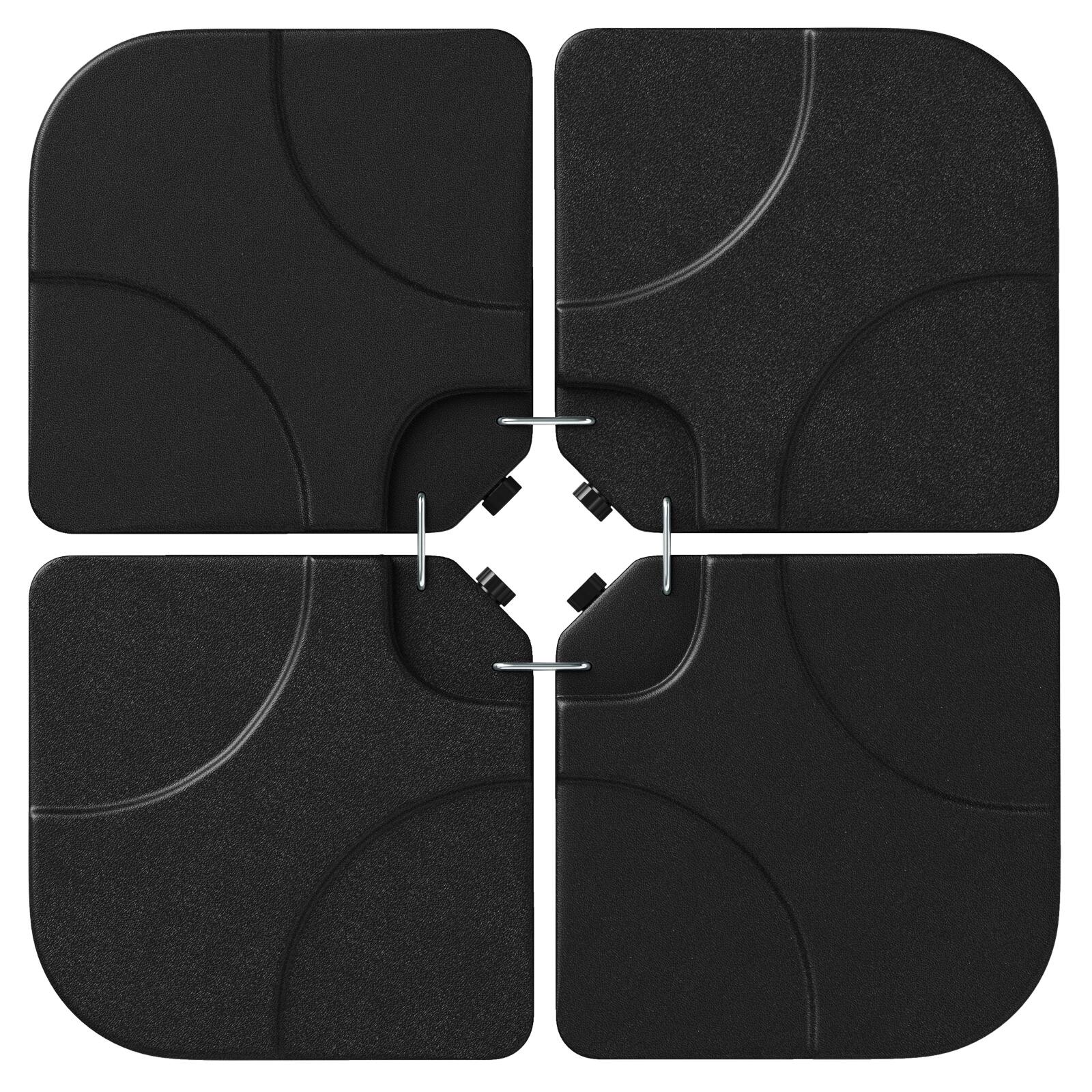 Back. SlickBlue - 20 Inch Outdoor Offset Umbrella Base Plate Sand or Water Filled - Black.