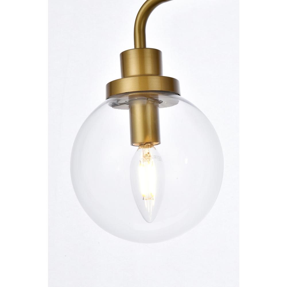 Alt View 1. Living District - Hanson 3 lights bath sconce in brass with clear shade - Brass And Clear Shade.