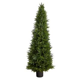 BreeBe - 5.5' Cypress Topiary Tree UV Resistant (Indoor/Outdoor) - Green