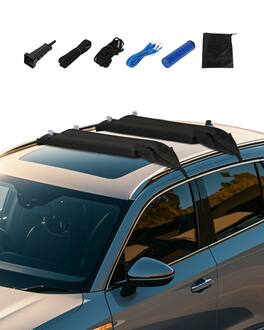 VEVOR - Inflatable Soft Roof Rack Bars, 37.6-Inch Universal Car Roof Rack Pads, 88LBS Loading Luggage Kayak Carrier - Black